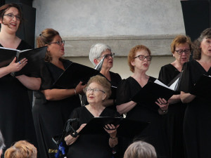 FOTO: Detroitští Cantata Academy Chorale pohladili na nádvoří budějcké radnice po duši
