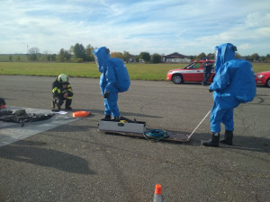 V Táboře havarovala cisterna s kyselinou dusičnou, hasiči trénovali krizovou situaci