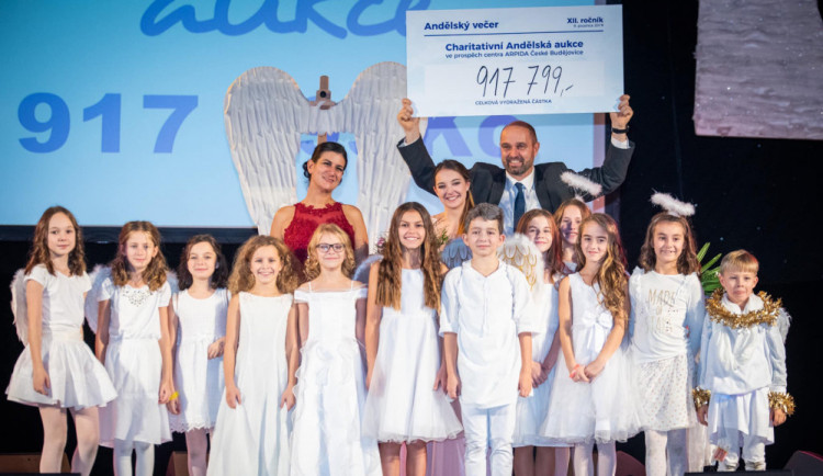 Předání šeku v rámci 12. ročníku Andělské aukce