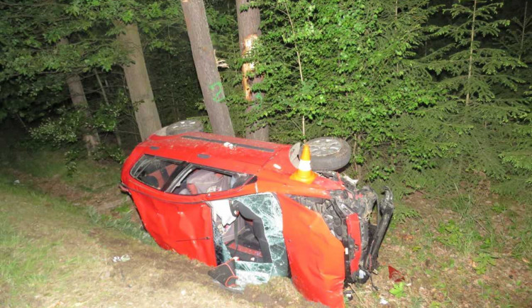 Mladá řidička nabourala u Majdaleny do dvou stromů. Před jízdou vypila půl litru vína