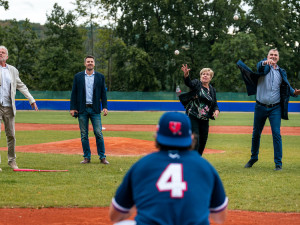 Baseballovou exhibici vyhrál tým extraligových hvězd