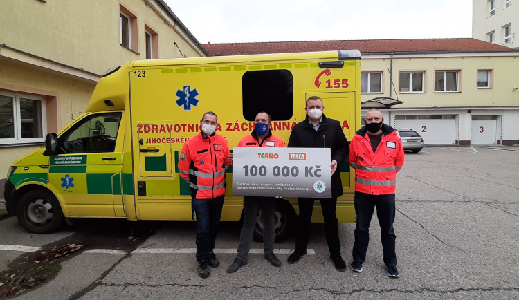 Jednota spotřební družstvo České Budějovice podpořila zaměstnance Zdravotnické záchranné služby Jihočeského kraje