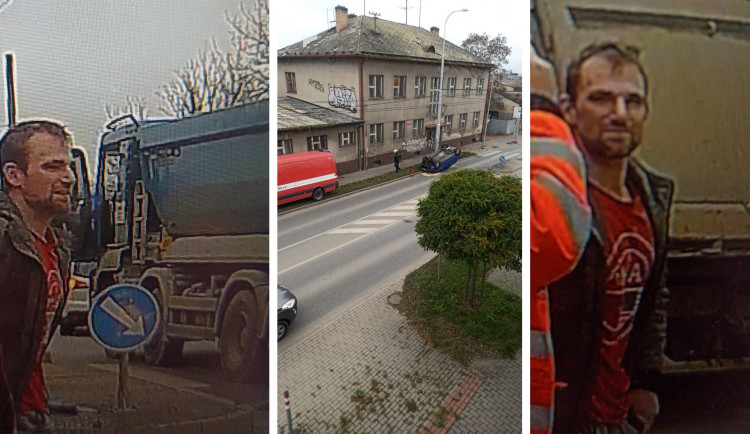 Policisté hledají muže ze snímku. Mohl by pomoci s rozluštěním nehody v Dobrovodské ulici.