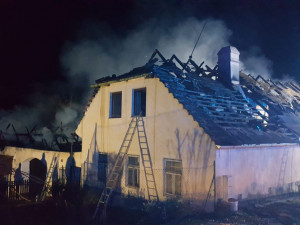 Požár statku ve Vitějovicích.