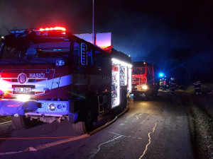 Požár statku ve Vitějovicích.