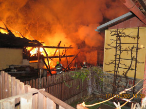 Požár statku ve Vitějovicích.