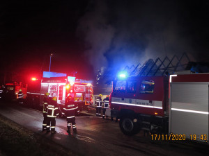 Požár statku ve Vitějovicích.