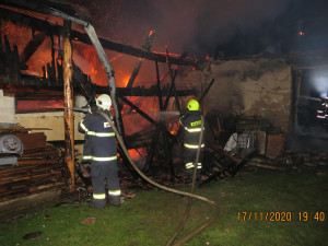 Požár statku ve Vitějovicích.