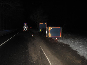 Opilý řidič kamionu havaroval na jihu Čech. Nadýchal skoro dvě promile