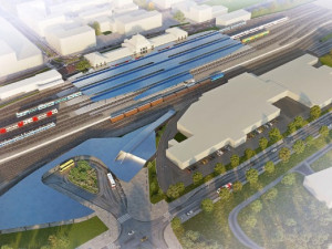 Plán Správy železnic na vybudování parkovacího domu.