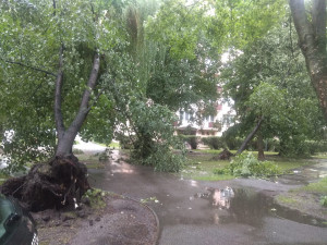 Přes Budějce se prohnala silná bouře. Výstraha meteorologů platí do zítra