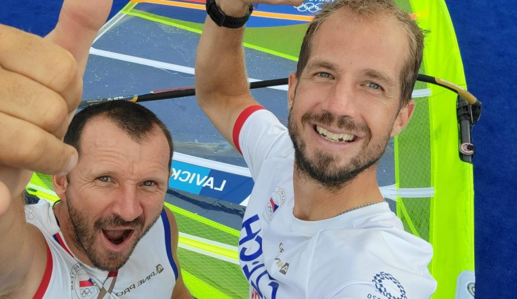 Karel Lavický s trenérem. 