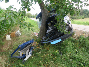 Další tragická nehoda na jihu Čech. Po nárazu auta do stromu zemřela žena, druhá je zraněná