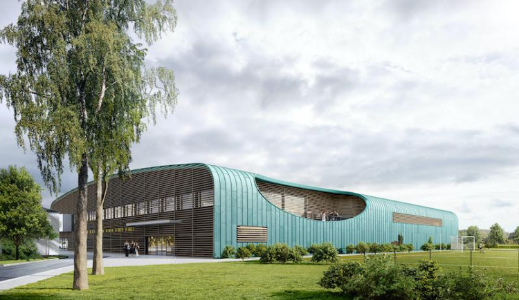 Vizualizace nového hokejového stadionu v Hluboké nad Vltavou.