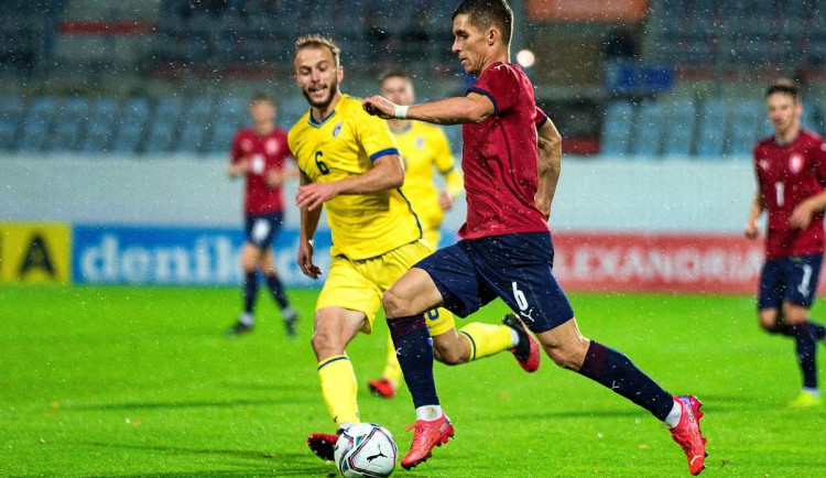 Liberecký obránce Michal Fukala při reprezentačním utkání s Kosovem.