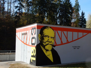 Trafostanici v Táboře zdobí obraz Františka Křižíka