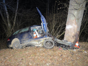 Další tragická nehoda na jihu Čech. Řidič nepřežil náraz do stromu