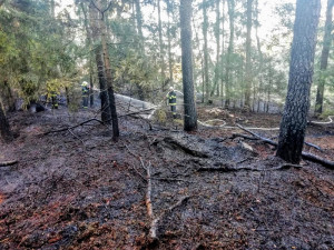 Hořel také les u Radíkova na Jindřichohradecku.