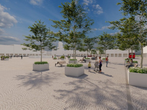Vizualizace nové podoby náměstí. Zdroj: Hnutí Občané pro Budějovice