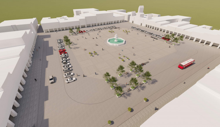 Vizualizace nové podoby náměstí. Zdroj: Hnutí Občané pro Budějovice