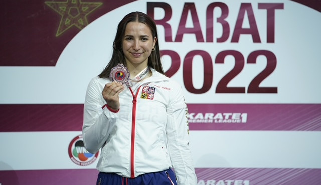 Budějcká karatistka si od maturitních otázek odskočila na světovou ligu. Z Maroka přivezla bronz. Autor:www.gokhantaner.com