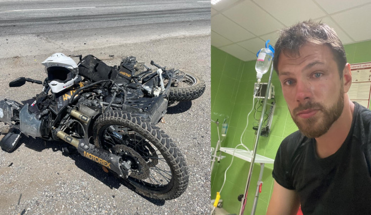 Čech havaroval v Íránu. Jela proti mně tři auta, a tak jsem na motorce vyskočil, popsal