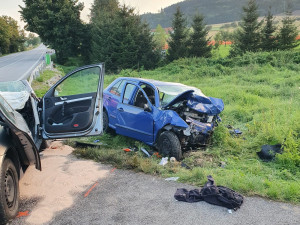 Tragickou nehodu u Dolního Třebonína nepřežili řidiči a spolujezdec. Mladá žena utrpěla vážná zranění