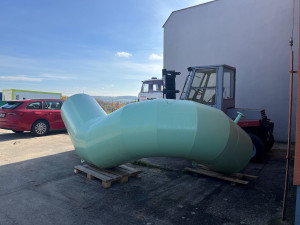 Tvarovka nové části potrubí připravena k její výměně za nevyhovující část stávajícího potrubí