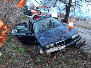 Mladý řidič narazil do stromu. Zdravotníci o jeho život bojovali desítky minut