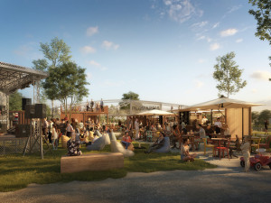 Část levého břehu Vltavy se promění na sportovně relaxační areál. Otevře se už v létě