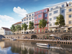 Plánovaná podoba Zátkova nábřeží podle původního projektu.