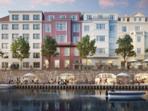 Plánovaná podoba Zátkova nábřeží podle původního projektu.