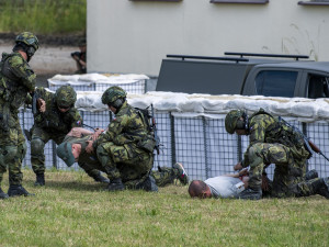 Jeden ze zásahů vojáků aktivní zálohy během cvičení na ochranu Jaderné elektrár ny Temelin