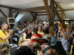 Oslavy při vyhlášení titulu. Foto: Jakub Bartoš