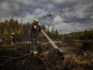 Hasiči dále likvidují požár lesa na Písecku. Škoda je předběžně určena na deset milionů korun