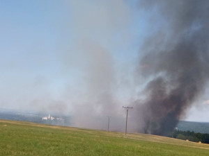 U Hosína hoří desetihektarové pole. Hasiči mají požár pod kontrolou