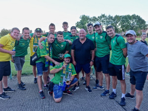 Tým fotbalistů Třebětic v Olešníku.