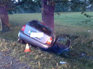 Po nárazu do stromu zemřel u Hluboké nad Vltavou řidič osobního auta