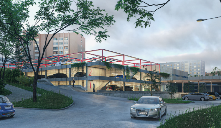 Nedostatek parkovacích míst má na Lochotíně vyřešit třípodlažní zelené parkoviště za 100 milionů