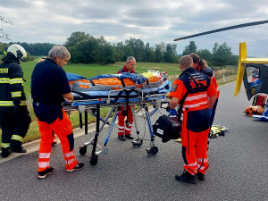 Na D3 u Tábora se srazily dva kamiony. Dálnice je uzavřená