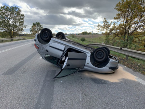 Hromadná nehoda u Boršova nad Vltavou v sobotu odpoledne zcela uzavřela hlavní tah na Krumlov
