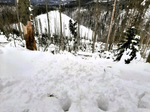 Lyžař utrhl lavinu v přísně chráněné rezervaci CHKO Šumava, zůstal zavalený pod sněhem