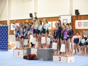 Stříbrnou medaili z Mistrovství republiky si přivezly budějcké sportovní gymnastky