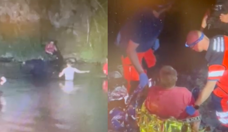 Muž spadl ze skály do řeky. Na pomoc mu přijeli policisté