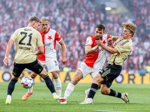 Fotbalisté Slavie porazili Budějovice 4:0 a poprvé v ligové sezoně vyhráli