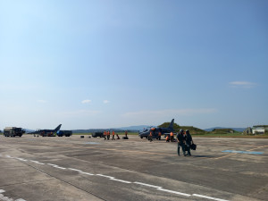 Po téměř 20 letech se na letiště v Plané vrátila armáda, čtyři vojenské letouny budou nad Budějovicemi cvičit 14 dní