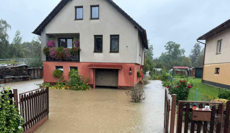 Vyplavený dům na jihu Čech.