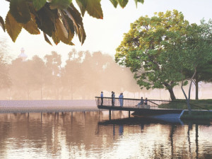 Studie ukázala možnou podobu mola v parku Háječek, posloužit by mohlo pro kotvení lodí i svatební obřady