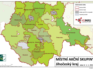 Mapa území jihočeských místních akčních skupin