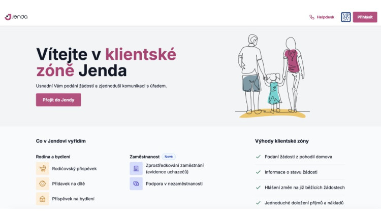 Jednoduše a online: Klientská zóna Jenda nově i pro nezaměstnané